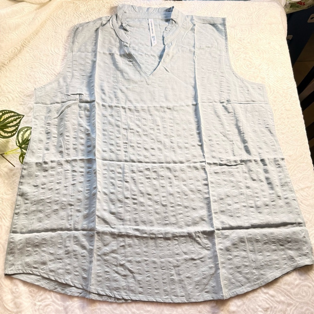 Modern Ambition Ruffle Collar Sleeveless Top XL NWT